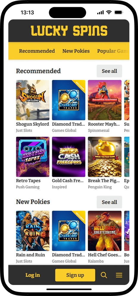 Lucky Spins Casino Pokies